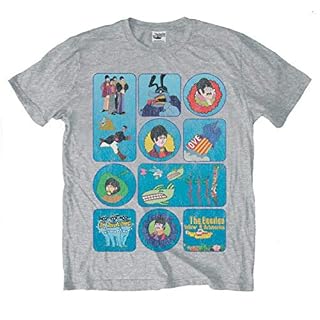 Rock Off The Beatles Yellow Submarine Montage Officiel T-Shirt Hommes Unisexe - Les Beatles, Paul McCartney, John Lennon, RIngo Starr, George Harrison