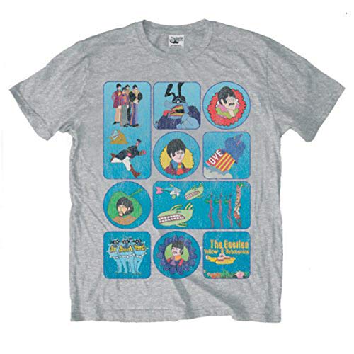 Rock Off The Beatles Yellow Submarine Montage Officiel T-Shirt Hommes Unisexe - Les Beatles, Paul McCartney, John Lennon, RIngo Starr, George Harrison Rock Off The Beatles Yellow Submarine Montage Officiel T-Shirt Hommes Unisexe