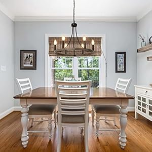 Wagon Wheel Chandelier, 6-Light Farmhouse Chandelier Round Rustic Faux Wood Black Chandeliers for Dining Room Kitchen Island Living Room Entryway Foyer Lighting Wagon Wheel Chandelier 6 Light Farmhouse Chandelier Round Rustic Faux Wood Black Chandeliers for Dining Room Kitchen Island Living Room Entryway Foyer Lighting