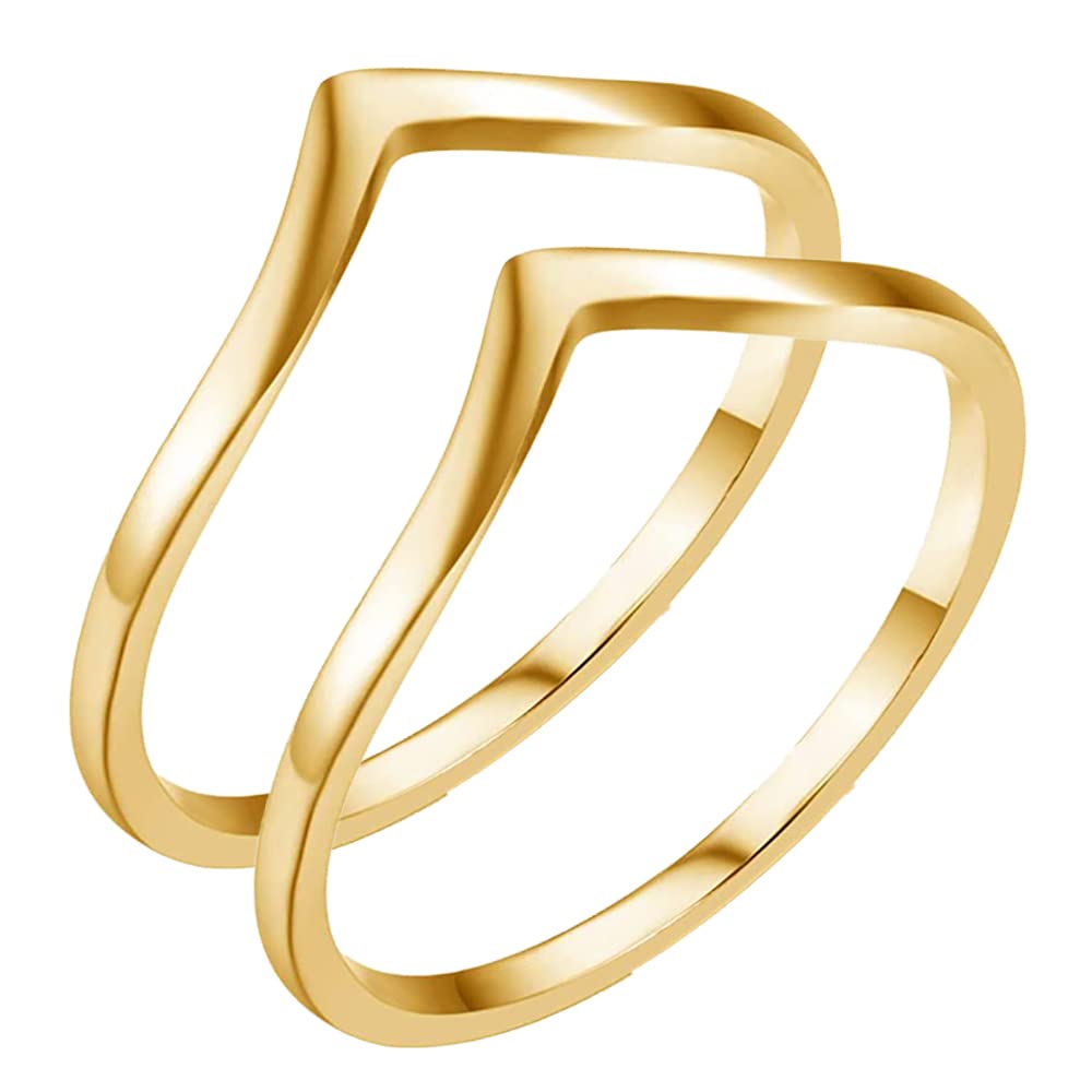 MYNENEY Pointed Classical Simple Plain Promise Ring,Stainless Steel Wedding Band For Women Girl