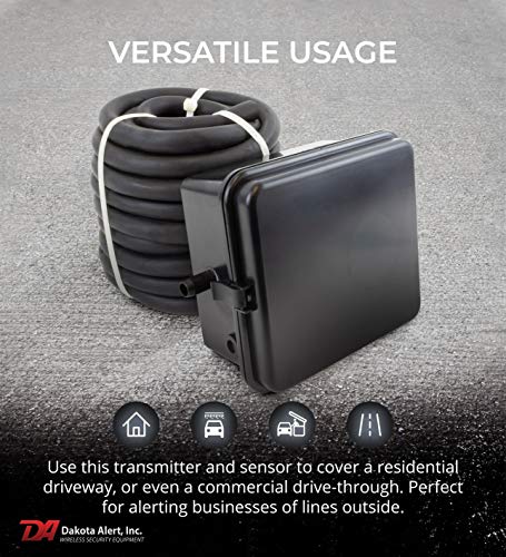 Image of Dakota Alert Driveway Alarm Sensor - Wireless One Mile DCRH-4k Plus Rubber Hose Driveway Alarm System, Relay Outputs, RE-4k Plus Receiver & DCHT-4000 Transmitter with 25-FT Rubber Hose Sensor