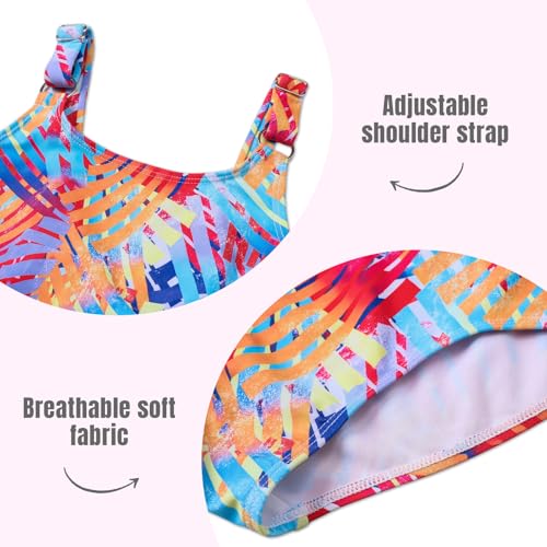 Image of Girls One Piece Swimsuit Quick Dry Swimwear Swimming Beach Bathing Suit for 5-14 Years