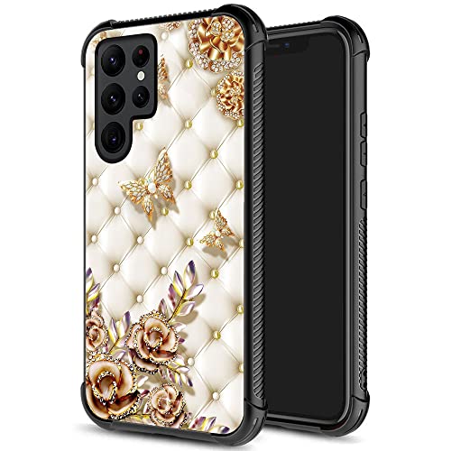 ZHEGAILIAN for Samsung Galaxy S23 Ultra Case, Military-Grade Protection, All-Around Shockproof Corners, Anti-Scratch Phone Case for Samsung Galaxy S23 Ultra - Diamond Butterfly