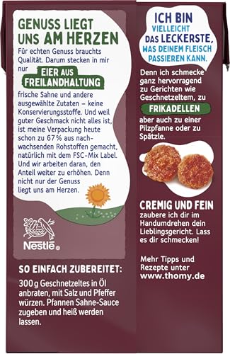 THOMY Les Sauces Pfannen Sahne-Sauce, Vegetarische, 250 ml (für 2,5 Portionen), 1er Pack (1 x 250ml)