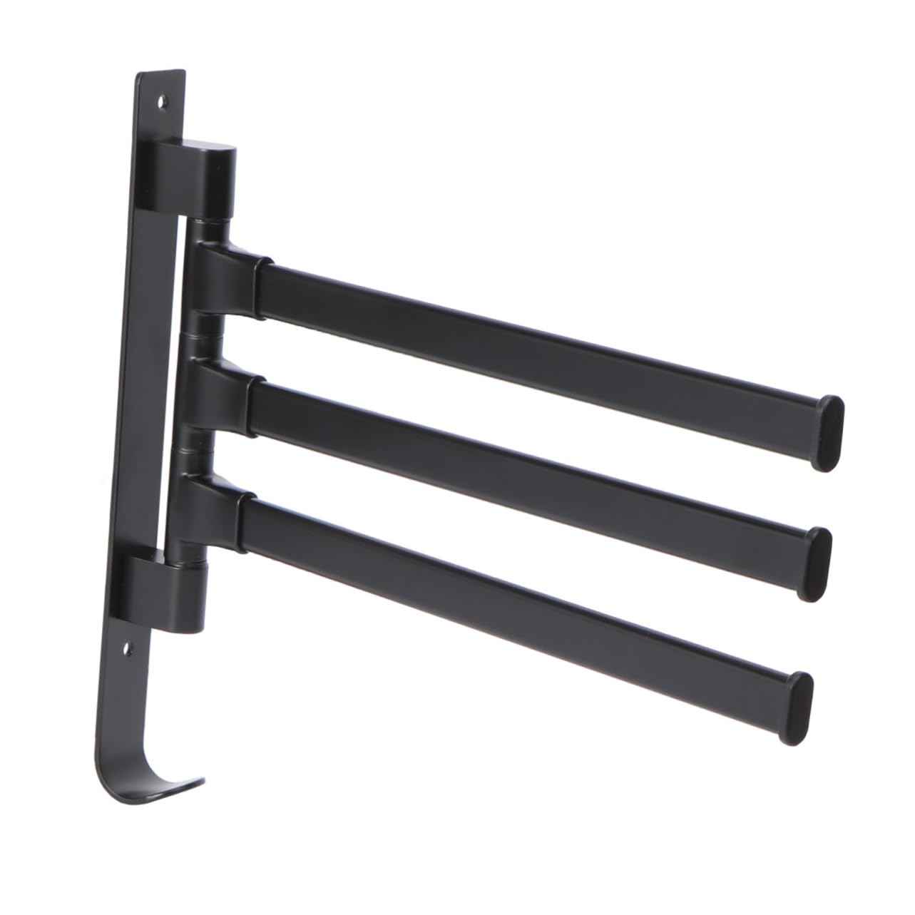 Porte-serviettes en alliage noir premium avec 3 barres amovibles