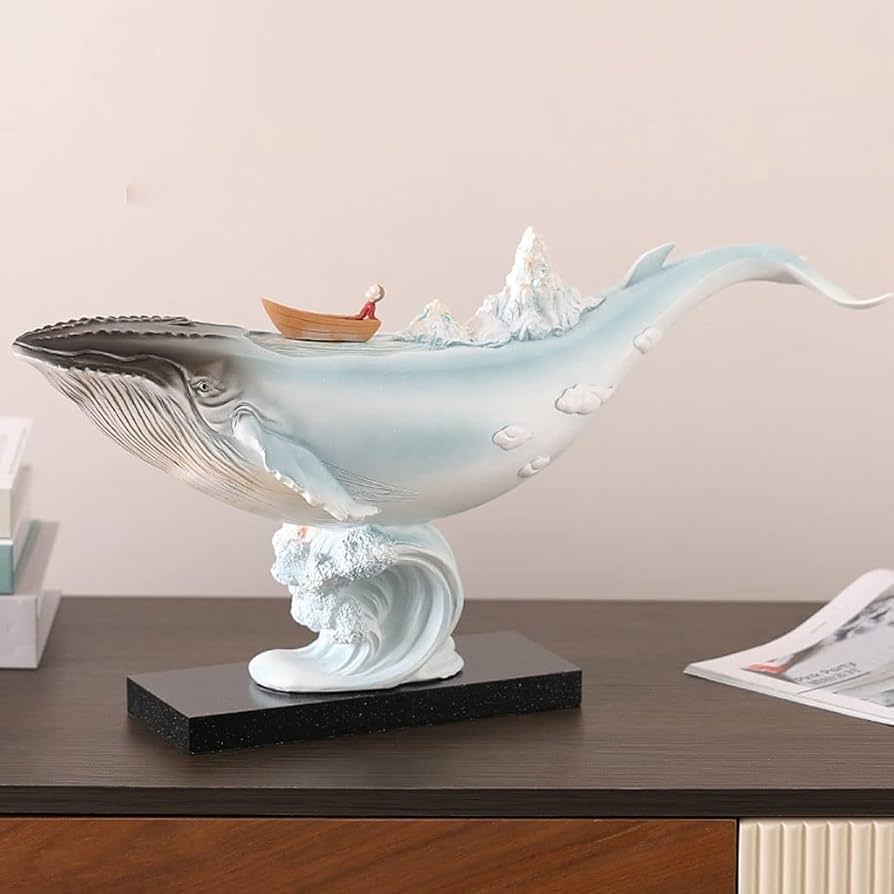 【♥︎】創造的なクジラの置物、家の装飾 Amazon.co.jp: 創造的なクジラの彫刻の彫像、家の彫像の装飾の
