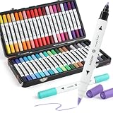SAVZJSD 40 Colors Alcohol Markers, Premium Dual Tip Markers Set with Metal Box for Artists, Adults in Coloring...