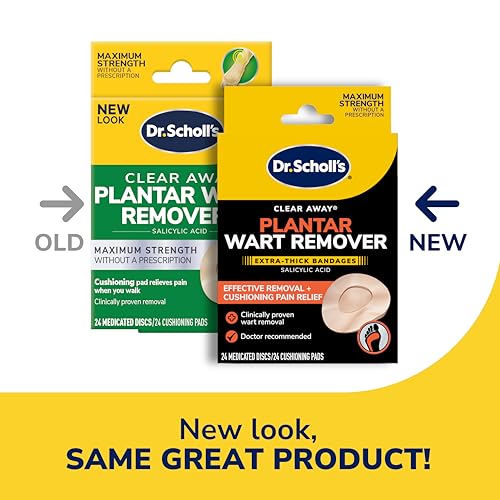 dr scholl39s clear away plantar wart remover extra-thick bandages for feet 24 treatments - clinically proven effective wart removal and cushioning pain relief comfortable multi-day coverage patches