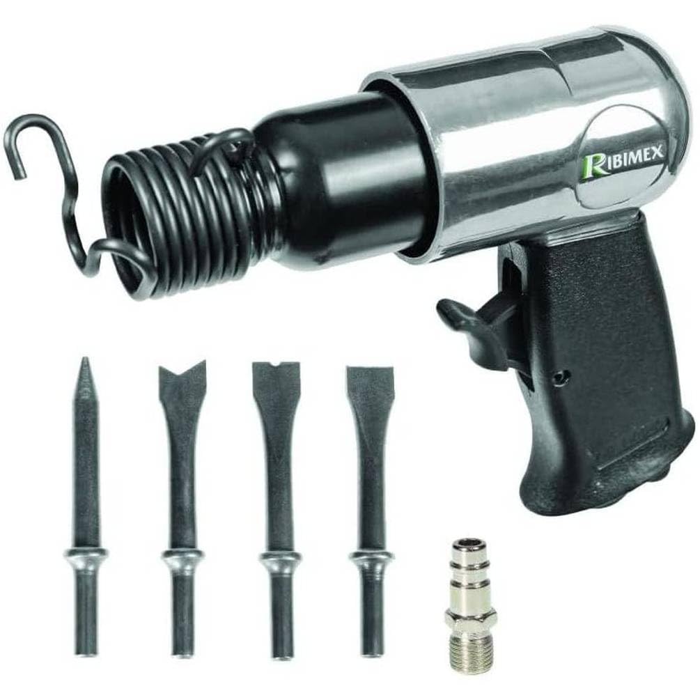 Martillo de cincel neumático – 4 cinceles incluidos – Herramienta eficaz para trabajos de demolición – D-Work