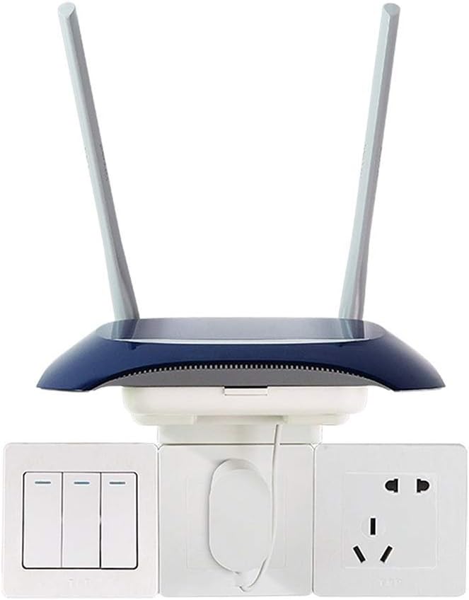 Router Storage Rack Wireless WiFi Bracket Wall Storage Box Wall-Mounted Multifunctional Rack，White-11.6 * 13.5 * 12cm