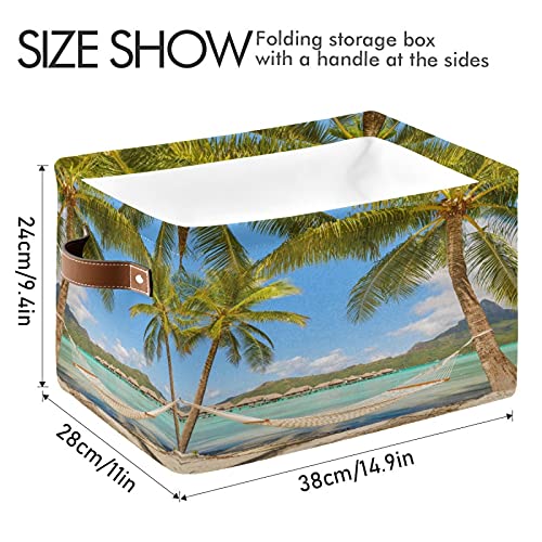 Panier De Rangement Rectangulaire Pliable Avec Poignées Pour Organiser