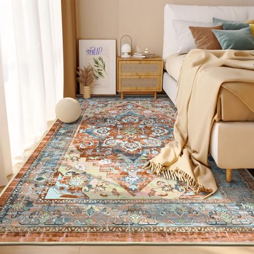 Tapete Boho Vintage 5x7 Non Slip Bsmathom miniatura 3
