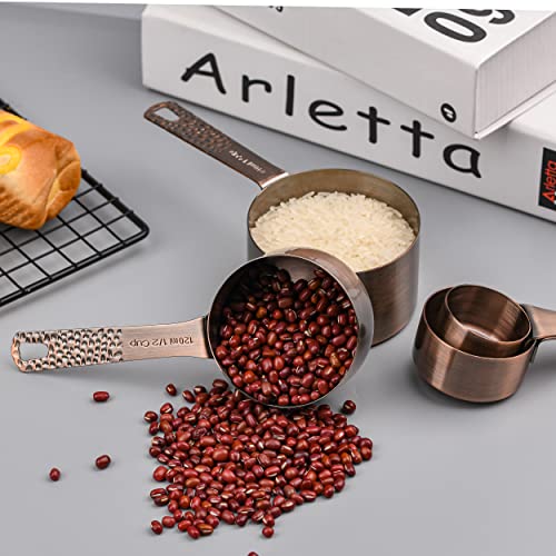 Zoyizi Measuring Cups Set 5, Copper Measuring Cups Set For Kitchen And Baking, Dry & Liquid Metal Measuring Cups, Cute Metric Measuring Cups With 1/8 Measure Cup #TOP3