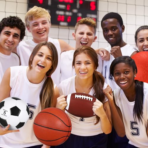 Lenwen 4 Pcs Sports Balls Set, Include Official Size Basketball Soccer Football Playground Ball Pump Equipment Bag for Teen Adult Christmas Ball Gifts - Image 7