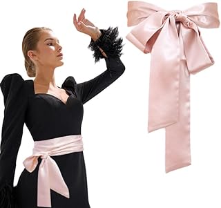 Women Dress Belt Wedding Bridesmaid Satin Sash Belt for Wedding Party Long Sash Bridal Waist Belts Double Side - Buy now