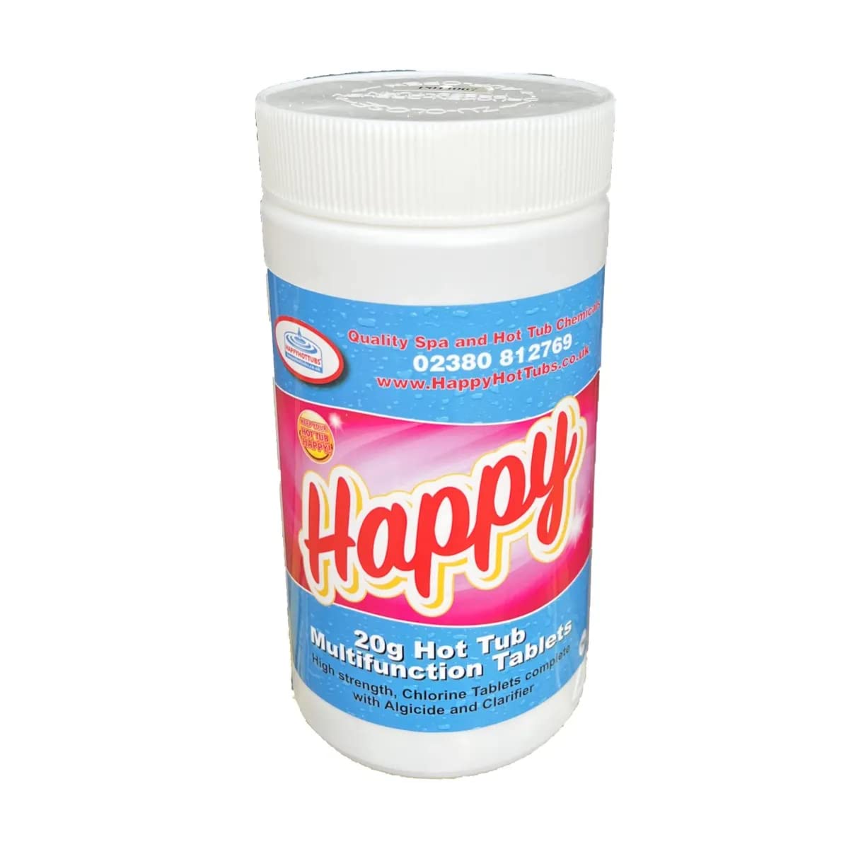 Happy Hot Tubs 1kg Multifunctional Chlorine Tablets 20g Hot Tub Swimming Pool Chemicals Small