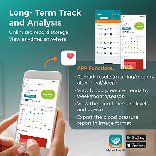 Blood Pressure Monitors for Home Use with APP Health Tracking, Blood Pressure Cuff Arm 8.6-16.5' with Automatic Pressurization, Irregular Heartbeat Monitoring, 8 AAA Batteries (black)