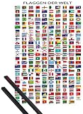 1art1 Flaggen Der Welt Poster (91x61 cm) Ländernamen Und Hauptstädte, In Deutsch Inklusive EIN Paar Posterleisten, Schwarz