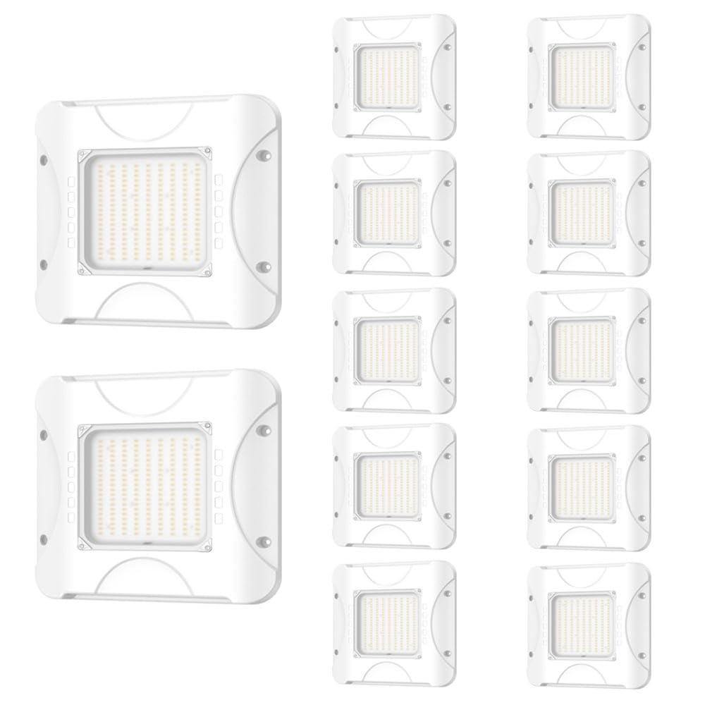 12 Pack LED Canopy Lights 150W 120W 90W Adjustable 5700K 5000K 4500K Adjustable ETL DLC Listed Square Canopy