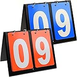 inheming 2 PCS Scoreboard Flipper, 2 Digit Tabletop Score Board, Portable Basketball Flip Scoreboard, Baseball Volleyball Score Keeper for Outdoor Games