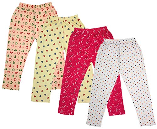 Image of IndiWeaves Girl's Regular Fit Cotton Capri (71800-145146147148-IW-N-P4-26 White, Magenta, Yellow, Peach 6 Years-7 Years)