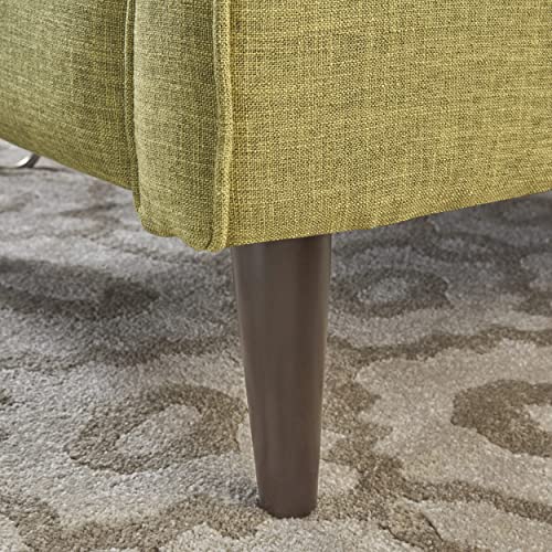 Christopher Knight Home Mervynn Mid-Century Modern Fabric Recliner, Polyester, Muted Green / Dark Espresso #TOP3