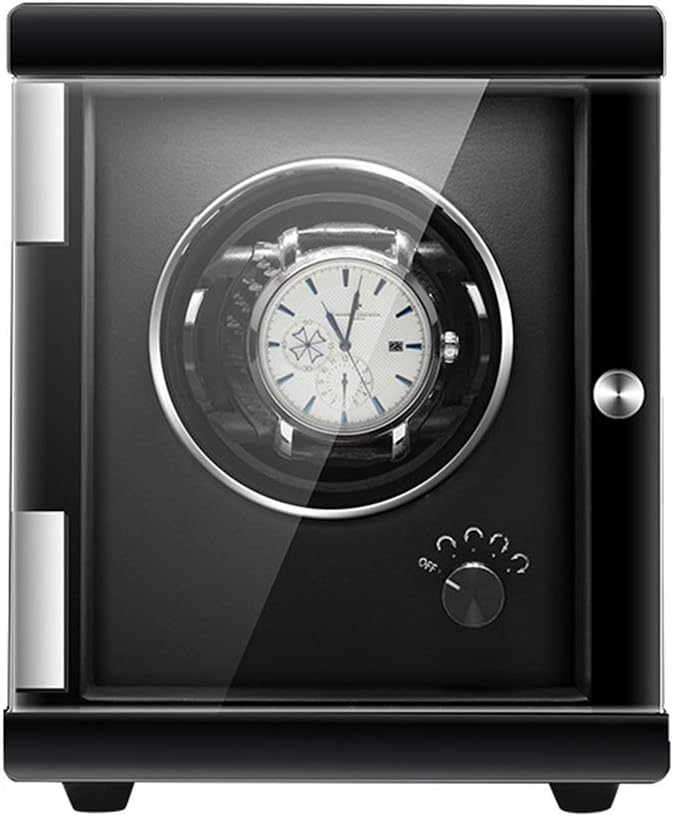 Single Watch Winder Box Flexible Watch Pillows 5 Rotation Mode Piano Paint Finish Quiet Motor Watch Winder for Watches,Black,Black