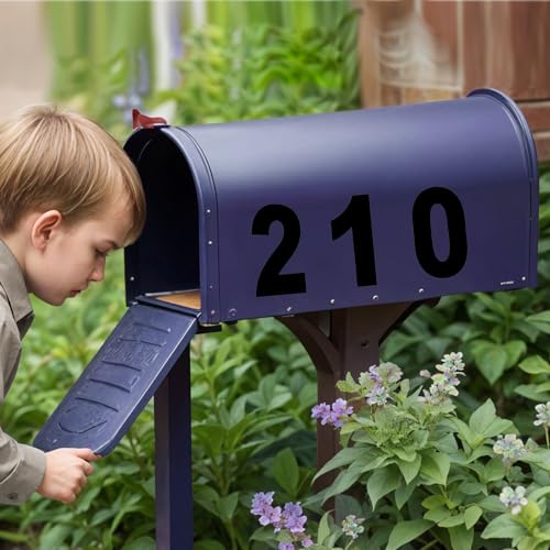 Giantree Hausnummer Zahlen Aufkleber, 5Blatt Groß Hausnummer Aufkleber, Selbstklebende 0-9 Reflektierende Vinyl Nummernaufkleber für Postfach Schilder Fenster Haus Geschäft Mülltonne(schwarz)