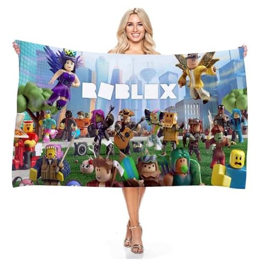 Ubephant Roblox Toalla de Baño, Roblox Toalla de Piscina para Niños, 75 * 150cm Toalla de Baño Roblox Ultra Suave Absorbente Playa Toalla de Baño Regalos de Viaje, Vacaciones y Playa
