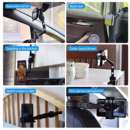 Ycnasss New 360° Rearview Mirror Phone Holder For Car Multifunctional Mount Phone And Gps Holder Universal Rotating Car Phone Holder, Cell Phone Automobile Cradles (Black) #TOP4