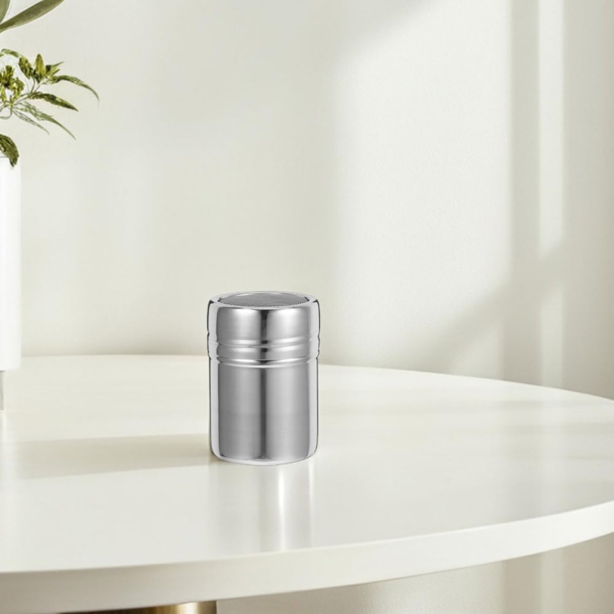 2 Piece Stainless Steel Fine Mesh Sugar Shaker Duster with Lid