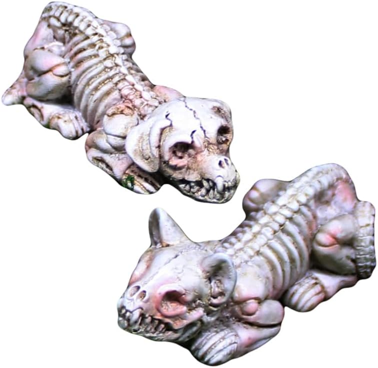 Mini Skeleton Dog Silicone Molds, Skull Kitten Candle Mold for Soap Soy Wax DIY Handcraft, Animal Epoxy Resin Mold for DIY Party Home Dinner Festive Days Decoration