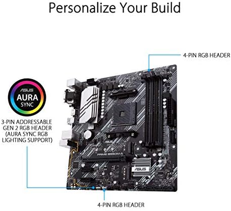 ASUS PRIME B550M-A, AMD AM4, MATX, 128GB DDR4, 4DIMM, D-SUB, DVI-D, HDMI, PCIE