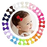 15 Pairs Tiny Baby Girls Grosgrain Ribbon Hair Bows Clips for Toddlers Kids (2'' Hair Bows with Alligator Clips)