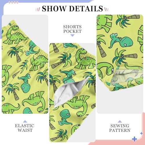 ZZXXB Dinosaur Palm Tree Boys Long Pants Soft Trousers Elastic Waist Kids Lounge Bottoms with Pockets S-XL4