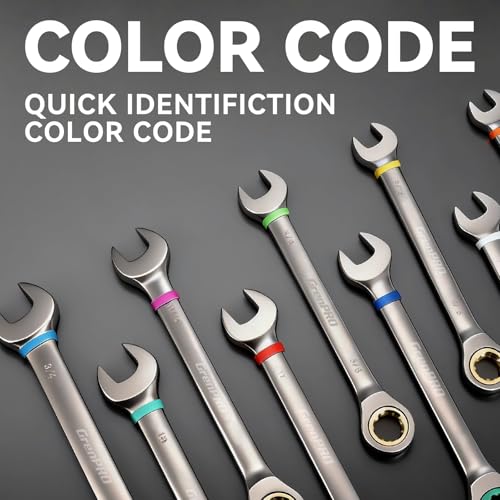 Image of GRENPRO 23PCS Ratcheting Wrench Set SAE Metric Combination Mechanic Tools