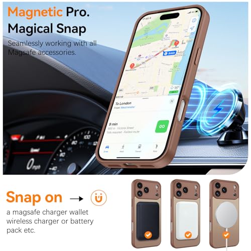 BENTOBEN for iPhone 17/18 Pro Max Case,[Upgraded Full Camera Protection] [Compatible with Magsafe] [Translucent Matte] Drop Protection Shockproof Protective Phone Cover 6.9 Inch - Desert Titanium - image 4