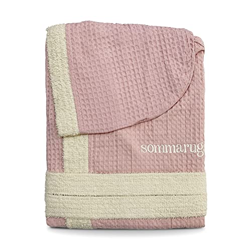 Nada Home Albornoz nido de abeja unisex hombre mujer Sommaruga 350 gr bolsillos y capucha 4219, Purple-cream, Small