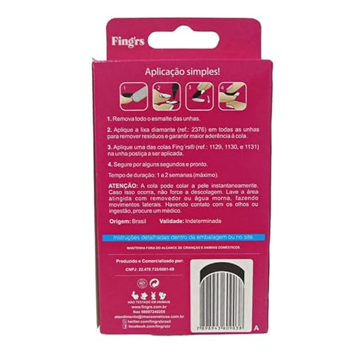 Fingrs Unhas Postiças Quadradas Médias