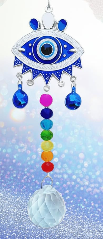 Image of Evil Eye Hanging Nazar Battu for Home Entrance Decoration, House Main Door Decor Hanging Decorative Items, Feng Shui Items for Good Luck, Housewarming Gift