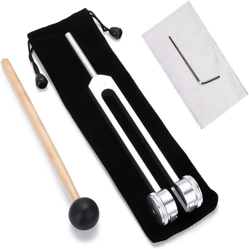 128Hz Tuning Fork Healing Tuning Forks Set with Reflex Hammer Storage Bag, Healing Chakra Tuning Fork for Yoga, Meditation