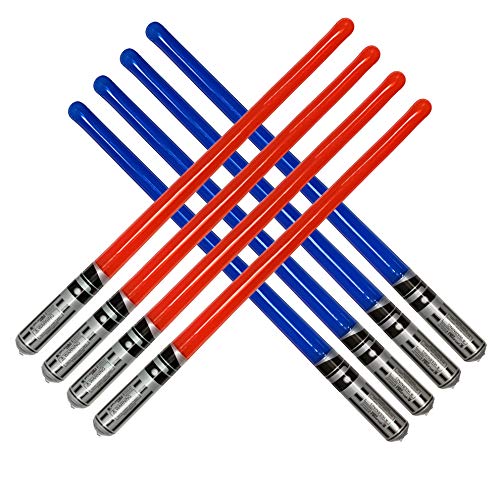 Consejos para Comprar Inflables el pay los mejores 10. 42 megasumer Pack of 8 Inflatable Light Saber Sword Toys - 4 Red and 4 Blue Lightsabers - Pool, Beach, Party Favors, Larp, Halloween Costume, Give Away, Christmas Stocking Stuffer
