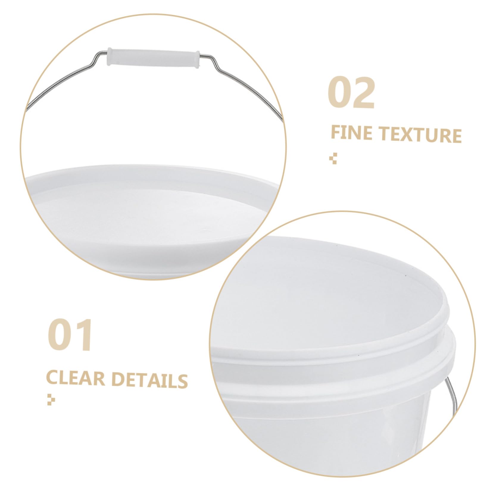 Secchio Manico Coperchio di 5l Plastica Bianco Vernice