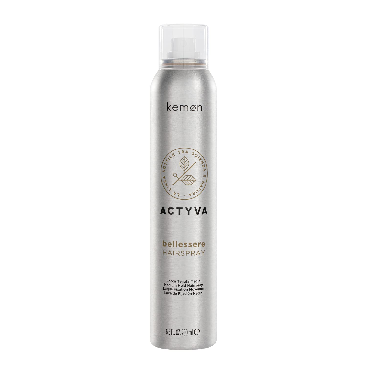 Kemon Actyva Bellessere Hairspray do włosów, szybkoschnący lakier do włosów z naturalnym efektem rozświetlającym - 200 ml