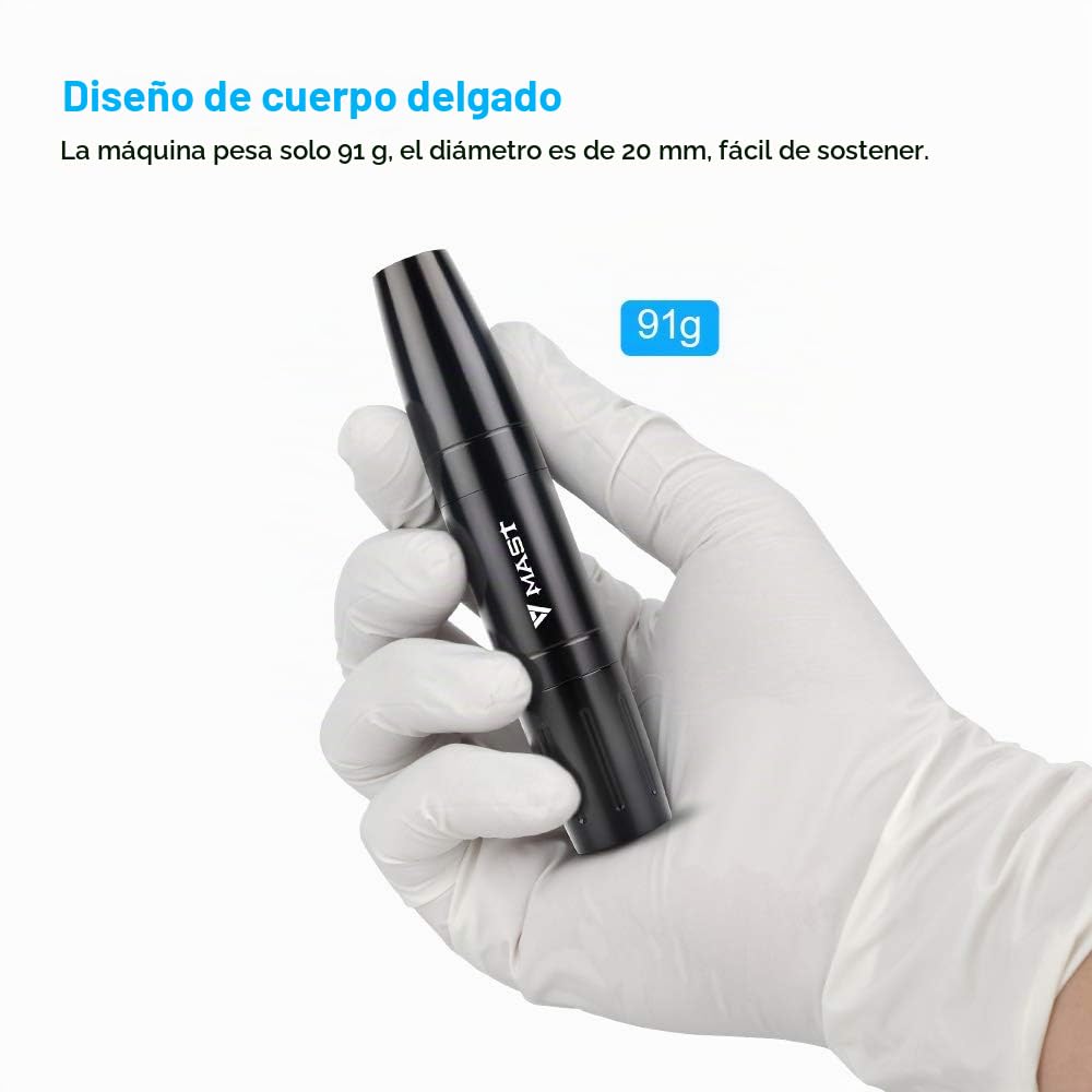 Mast Magi Máquina De Tatuar Rotativa Pluma Intercambiable Carrera 2.0mm Y 3.0mm Microblading Para Cejas Delineador Labios Con Cable Rca Rosa