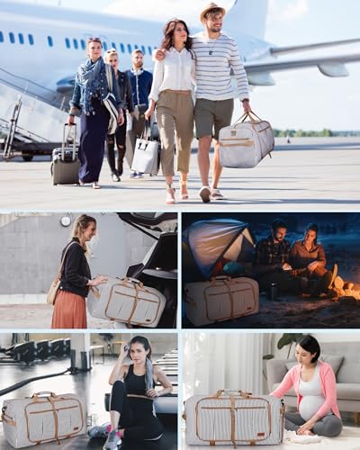 120L Foldable Collapsible Travel Duffle Bag for Men and Women with Shoe Compartment 7