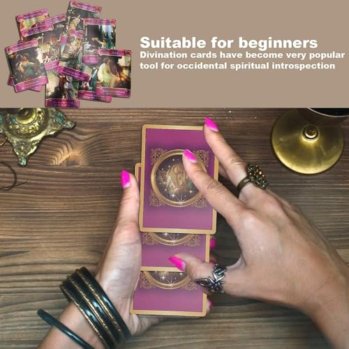 Image of The Romance Angels Tarot Card, 44 Hologram Tarot Card Deck, Love Oracle Card, with Guide Book, Oracle Cards Deck, Tarot Cards Set, Keywords, Yes or No (Style 11)