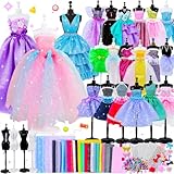 1000+ Fashion Designer Kit for Girls, Sewing Kit with 4 Mannequins, DIY Art & Craft Activity for Kids, Girl Toys for Age 3 4 5 6 7 8 9 10 11 12+ Year Old Gifts