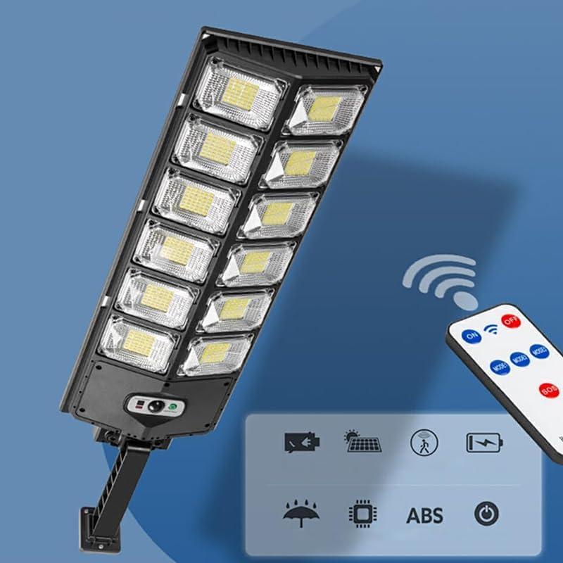 Saker Solar Street Lights,Solar Outdoor Light with Motion Sensor, 100K LM 220° Wide Beam Waterproof Street Light for Driveway, Yard (1 Pack)