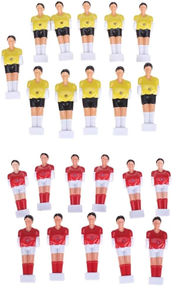 22pcs Foosball Table Player Foosball Men Set - Vivid Character Design, Red and Yellow Soccer Table Football Men Players Replacement Kit - Universal Parts for Kids and Adults |